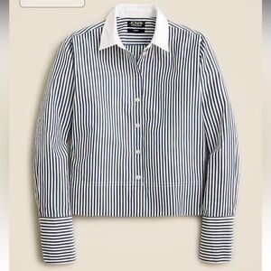 J.Crew Cropped Garçon Shirt in Striped Print Size 4